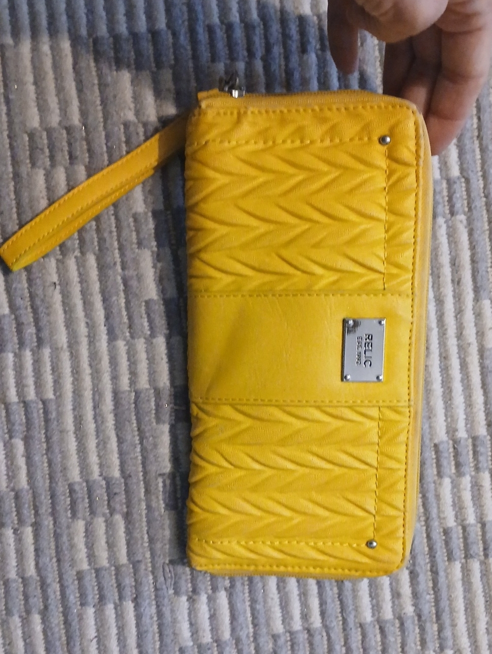 RELIc Yellow Quilted Wristlet Wallet